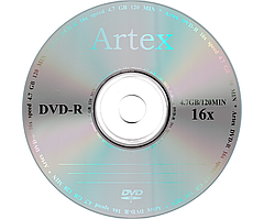 Диск DVD-R для відео Artex 16x Bulk/50