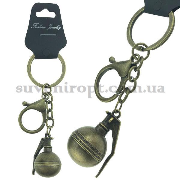 Металевий брелок Кругла граната, фото 1