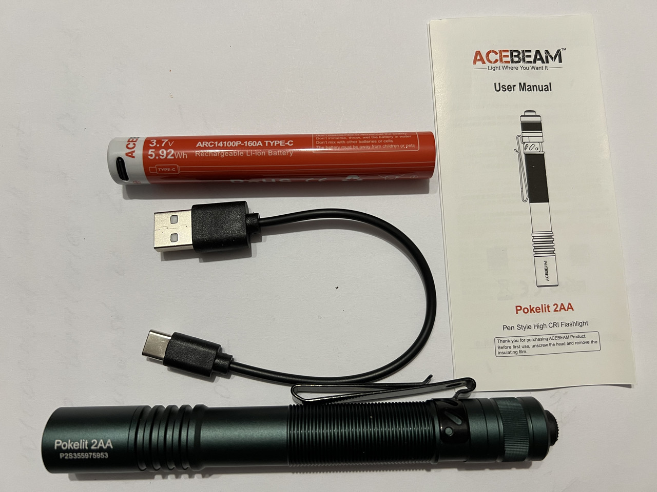 Ліхтар Acebeam Pokelit 2*AA темно-зелений NICHIA 519F