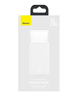 Внешний аккумулятор Повербанк Baseus Power Bank 10000 mAh 20W White Bipow Digital Display ОРИГИНАЛ