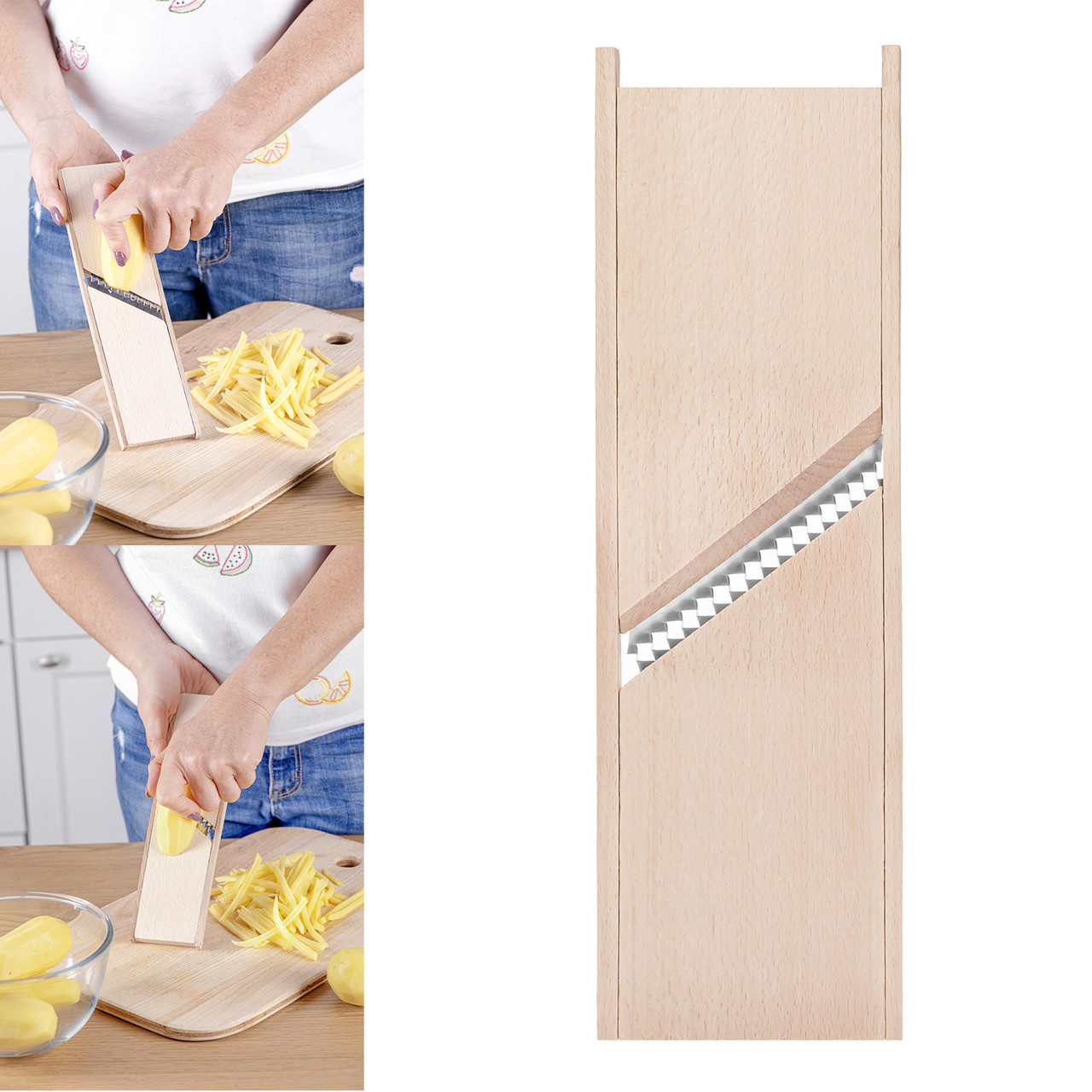 Шинковка дерев'яна для картоплі фрі 25.5х7 см