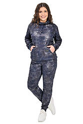 Спортивний жіночий костюм (темно-синій, ангора софт), розміри 52 — 58