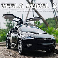 Машинка Tesla Model X black / металлическая / точная детализация / масштаб 1:32
