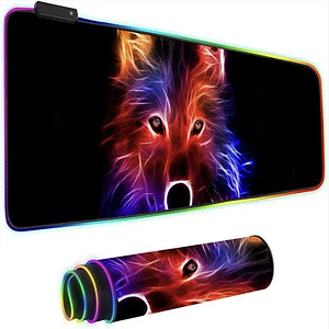 LED килимок для мишки, Вовк 80x30 см print, 5