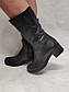 Чоботи жіночі зимові чорні натуральна шкіра на зручному каблуці С146, фото 9