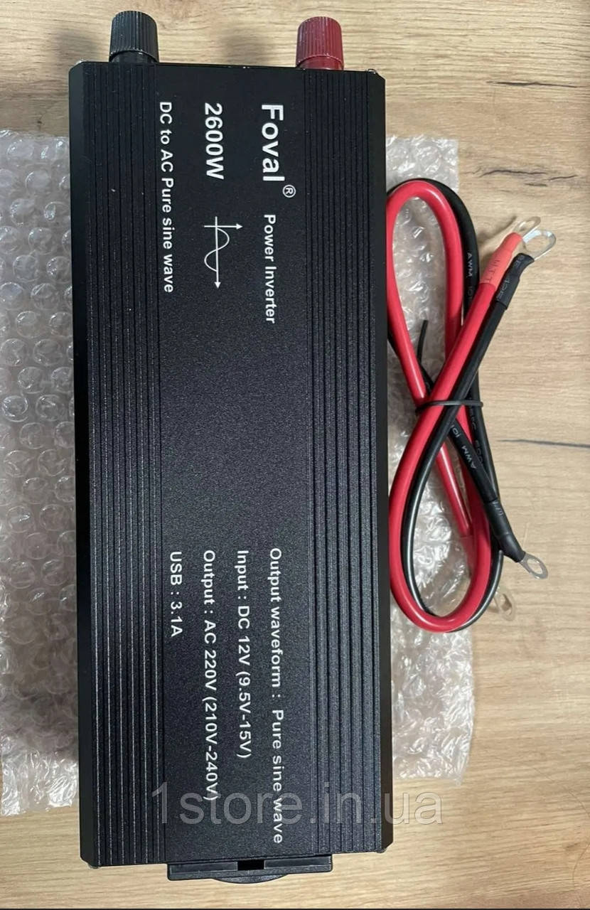 Інвертор FOVAL 12v-220v 2200W 50ГЦ перетворювач напруги чистий синус