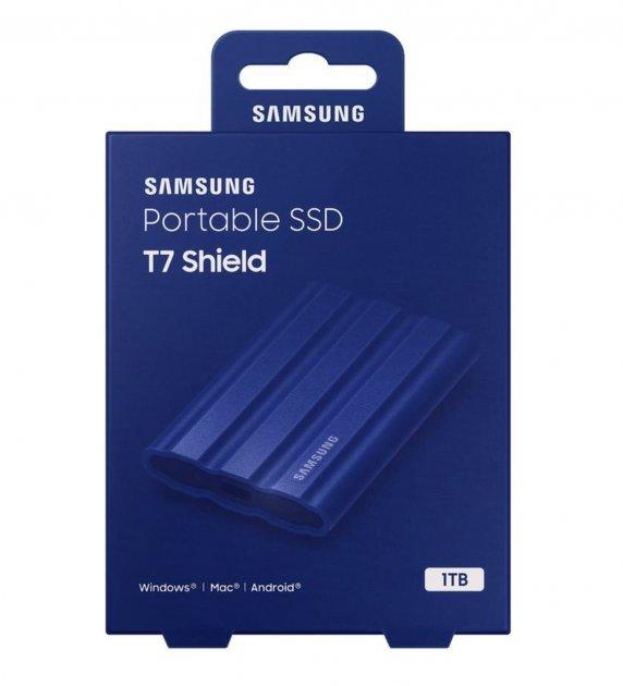 Внешний накопитель SSD Samsung T7 1TB Shield USB 3.2 Blue (MU-PE1T0R) - фото 2 - id-p1737953564