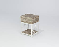 Приліжкова тумба Кадіс ДСП Кантрі лейбл метал Білий глянець (TeneroTM)