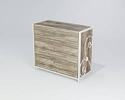 Комод на три ящики Кадіс ДСП Кантрі лейбл метал Білий глянець (TeneroTM)