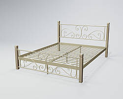 Ліжко Нарцис ніжки дерево чорне метал Біле глянець 120*190 см (TeneroTM) ніжки дерево беж, метал