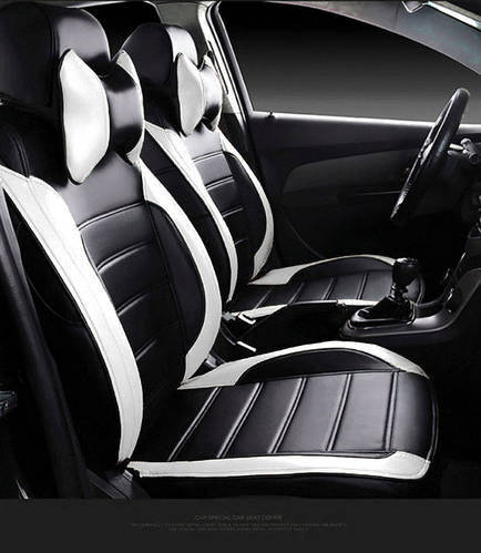 Чехлы для kia rio киа рио 3 модельные MAX-L из экокожи Черно-белый ...