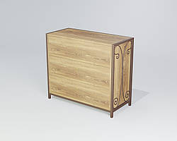 Комод на три ящики Спліт ДСП Кантрі лейбл метал Чорне срібло (TeneroTM) метал Чорна мідь