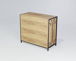 Комод на три ящики Спліт ДСП Кантрі лейбл метал Чорне срібло (TeneroTM) метал Чорне дрибло