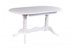 Стіл обідній Вавилон масив дерева сосна стільниця розкладна овальна Біла 150/190*90 см (Мікс-Мебель ТМ)