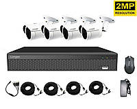 Комплект видеонаблюдения для улицы на 4 камеры Longse XVRA2004D4M200, 2 Мегапикселя, Full HD 1080P AllInOne