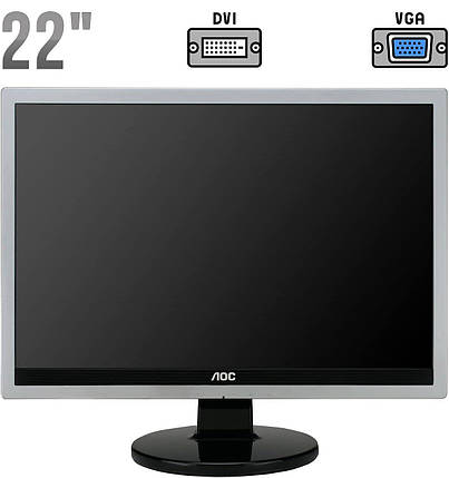 Монітор АОС 2219Vwa / 22" (1680x1050) TN / DVI, VGA, Audio / VESA 100x100 / Вбудовані колонки 2x 2W, фото 2