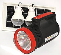 Светодиодный аварийный аккумуляторный фонарь с солнечной панелью Stenson ME-4522 5W+22SMD черно - красный