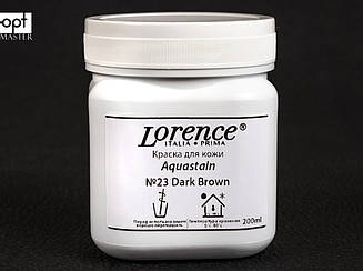 Фарба темно-коричнева (#23) для гладкої шкіри Aquastain (Lorence) 200мл