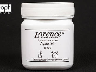 Фарба для гладкої шкіри Aquastain (Lorence) 200мл кол. чорний (#19)