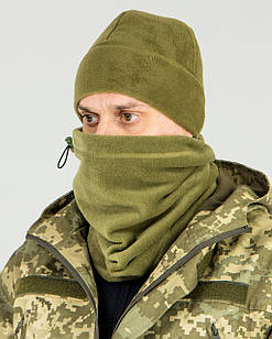 Бафф (шарф-труба) зимовий флісовий, колір олива, піксель, мультикам Розмір універсальний
