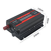 Перетворювач напруги інвертор 1500W з 12 V на 220 V AC/DC з LCD-дисплеєм - Foval