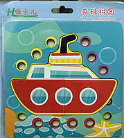 Детская развивающая игрушка Деревянная шнуровка Корабль