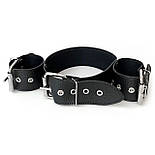 Нашийник з наручниками з натуральної шкіри Art of Sex — Bondage Collar with Handcuffs 777Store.com.ua, фото 4