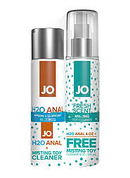 Комплект System JO GWP — ANAL H2O Lubricant 120 мл + Misting Toy Cleaner 120 мл 777Store.com.ua