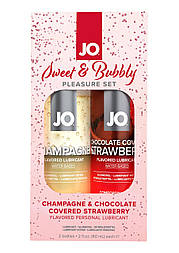 Набір лубрикантів System JO Sweet&Bubbly — Champagne & Chocolate Covered Strawberry (2×60 мл) 777Store.com.ua