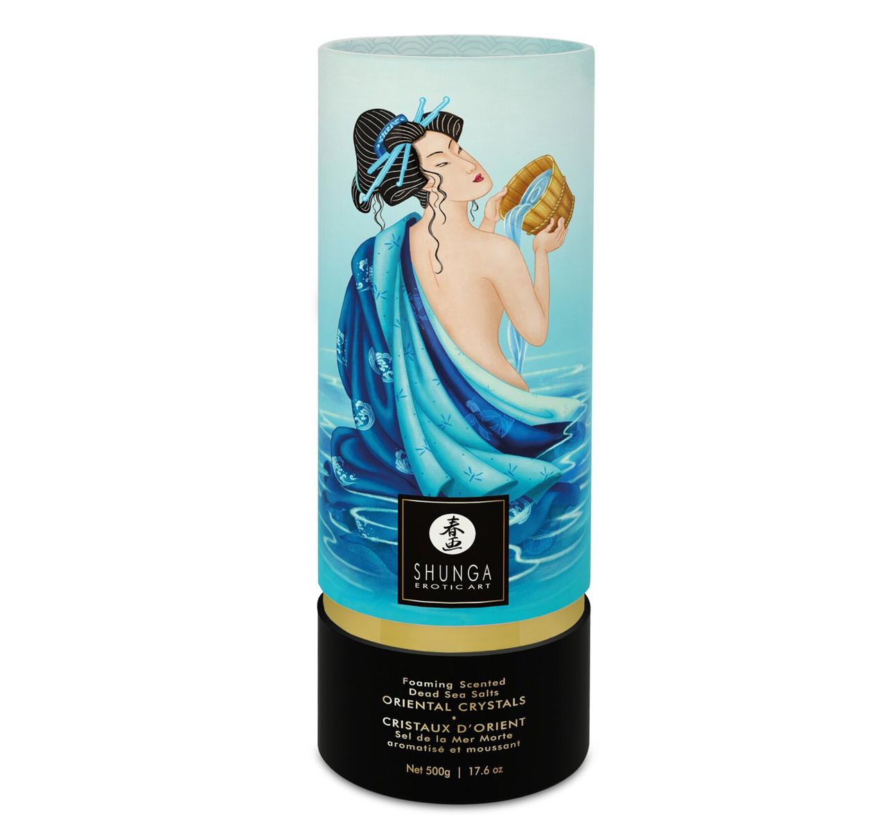 Пенящаяся соль для ванны Shunga Dead Sea salt Oriental Crystals Ocean Temptations (500 г), соль Ме - фото 1 - id-p1738031989