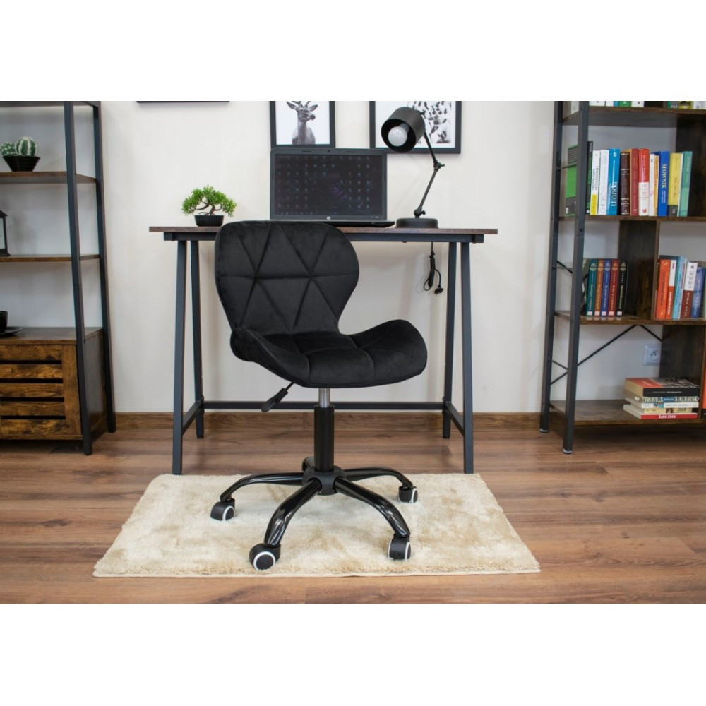 Офісне крісло операторське велюр чорний для персоналу Bonro B-531 крісло на колесах для офісу комп'ютерне