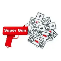 Пистолет который стреляет деньгами Super Money Gun D-777 Красный/Red