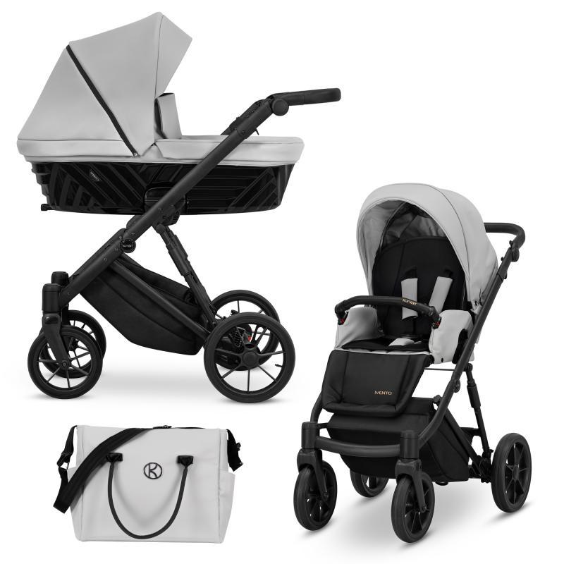 Коляска 2 в 1 Kunert Invento eco  шкіра сірий