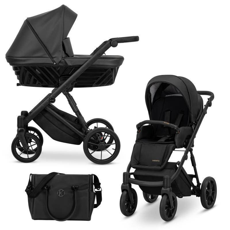 Коляска 2 в 1 Kunert Invento eco  шкіра чорна