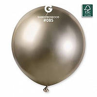 Латексна кулька хром просекко 19" / 85 / 48см Shiny Prosecco Gemar