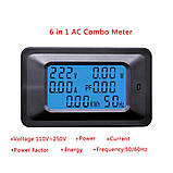 6 в 1 Ватраметр змінного струму 20 А, вимірювач частоти та коефіцієнта потужності, фото 6