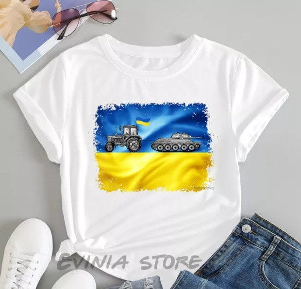 Жіноча та чоловіча футболка Доброго вічора мі з Украї біла