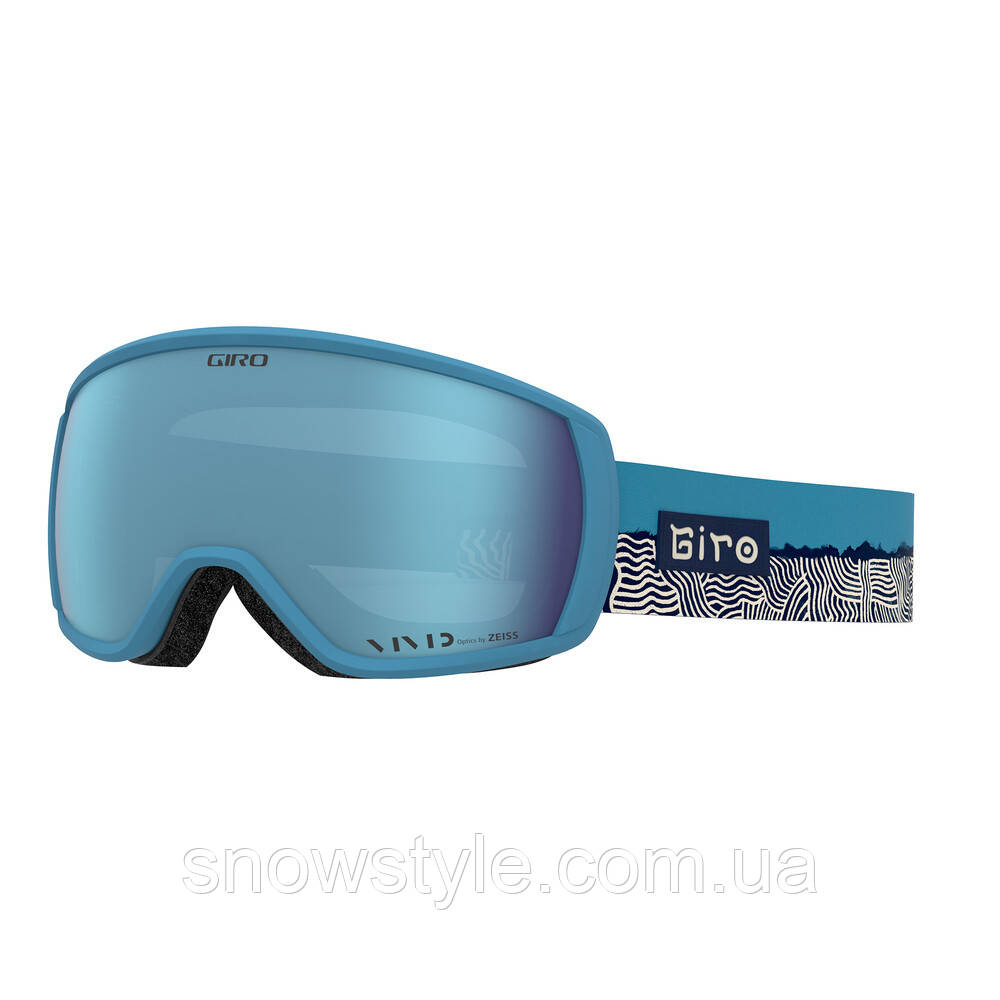 Гірськолижна маска Giro Facet powder blue ridge line лінза Vivid Royal S2, фото 1