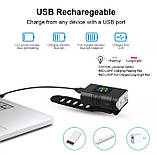 Ліхтарик T6 Led швидкозарядний вбудована акумуляторна батарея, фото 4