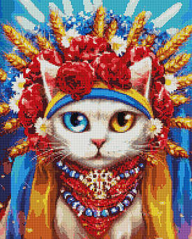 Алмазная вышивка Brushme Кішка україночка ©Маріанна Пащук (DBS1079, На підрамнику) 40х50 см