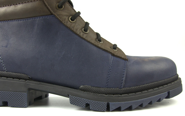 Синие ботинки зимние мужские кожаные на антискользящей подошве Rosso Avangard Bridge Ultimate Blu Leather