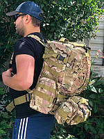 Рюкзак тактический мультикам военный 60 литров водонепроницаемый армейский штурмовой походный ранец ВСУ