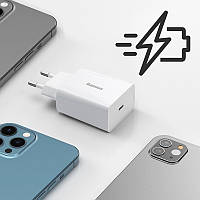 Мережевий зарядний пристрій для айфона 20W PD адаптер живлення USB Type C PD20W 3А Quick Charge Baseus оригінал