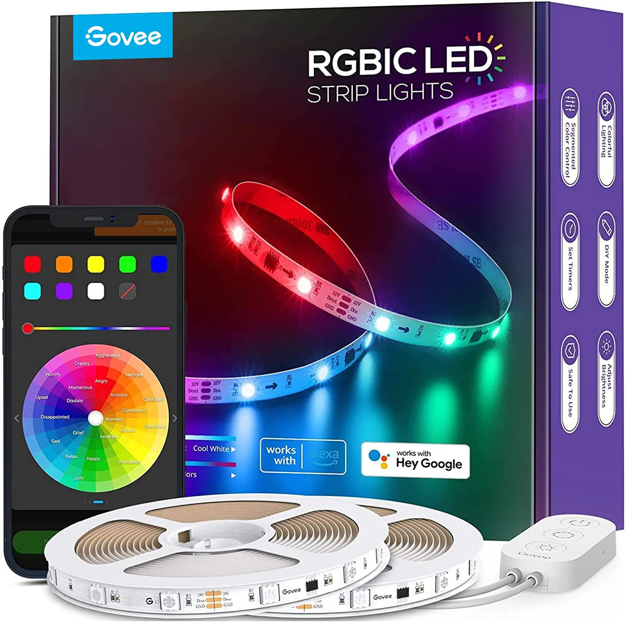 Світлодіодні стрічки Hyrion, 32,8-футові світлодіодні індикатори зі зміною кольору WiFi, Amazon, Німеччина