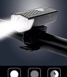 Ліхтарик швидкозарядний вбудована акумуляторна батарея на велосипед, фото 2