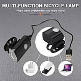 Ліхтарик швидкозарядний вбудована акумуляторна батарея на велосипед, фото 7