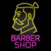 Вывеска из светодиодного неона "Barber shop" 600х1000 мм