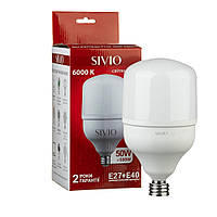 Лампа светодиодная Sivio Т140 50W E27 + Е40 6000K 220V