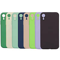 Силіконовий чохол з мікрофіброю для iPhone XR (Різні кольори)