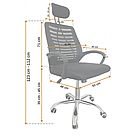 Офісне крісло операторське для персоналу Bonro B-6200 з підголівником крісло для офісу чорне, фото 8